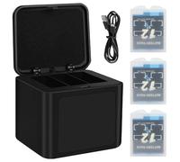 ASUNCELL 2000 mAh, 3 Paquetes de baterías Hero 12/11/10/9 y Cargador USB, batería Recargable de Iones de Litio y Cargador Dual Inteligente con Puerto LCD Compatible con Gopro Hero 12/11/10/9