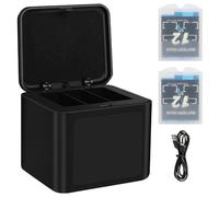 ASUNCELL 2000mAh Hero 12 Batería Recargable 2 baterías de Iones de Litio con Tres Cargadores para GoPro Hero 12 11 10 9 Negro