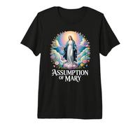 Asunción de María Corona Floral Devoción Católica Camiseta Premium