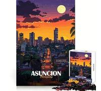 Asunción, Paraguay, Paisaje Urbano Nocturno para Adultos, Rompecabezas de 1000 Piezas, Estimulación Mental, Pasatiempo Relajante, Encaje Firme, Regalo considerado (38x52cm)