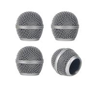 ASUNFO 4 piezas de rejilla de malla de cabeza de bola de micrófono plateado reemplazar con espuma interior para Beta Sm58