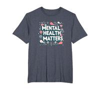 Asuntos de Salud Mental: Conciencia y Apoyo Camiseta, Hombre Tallas Grandes, Azul Jaspeado, 4X Alto