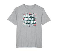 Asuntos de Salud Mental: Conciencia y Apoyo Camiseta, Hombre Tallas Grandes, Gris Jaspeado, 4X Alto