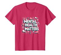 Asuntos de Salud Mental: Conciencia y Apoyo Camiseta, Niños, Rojo Jaspeado, 4 años