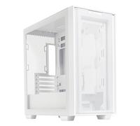 ASUS A21 Chasis PC micro-ATX, compatible con disipadores CPU de 165 mm, radiadores de 360 mm y tarjetas gráficas de 380 mm, espacio de 33 mm para gestión de cables, Blanco