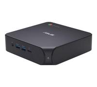 ASUS Aluminum Fanless Chromebox with Celeron 5205U, 4GB RAM, 32G eMMC Storage, Dual HDMI, Legacy RS232, Extended Power Switch, Gigabit LAN, WiFi 6, MicroSD Card Reader, VESA Mount, Chrome OS, Black