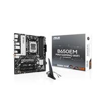ASUS B650EM MAX Gaming WiFi AMD B650 mATX placa base, DDR5, PCIe 5.0, 3 ranuras M.2, WiFi6, Ethernet de 1 GB, DisplayPort, HDMI, puertos USB traseros tipo A y tipo C, BIOS Flashback, Aura Sync
