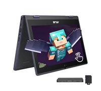 ASUS BR1102FGA Laptop 2 en 1 con pantalla táctil resistente y resistente a derrames, Intel Celeron N100, 4 GB de RAM, 288 GB de almacenamiento (128 GB SSD + 160 GB de estación de acoplamiento