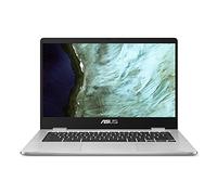 ASUS Chromebook C423, 14 pulgadas FHD NanoEdge pantalla con bisagra de 180 grados, procesador Intel Celeron N3350, 4 GB de RAM, 32 GB de almacenamiento eMMC, inscripción cero táctil, Chrome OS, plata,