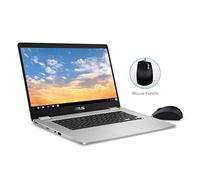 ASUS Chromebook C523 Laptop - Pantalla táctil Full HD NanoEdge de 15.6 pulgadas, procesador Intel Quad Core Pentium N4200, 4 GB de RAM, 64 GB de almacenamiento eMMC, ratón óptico incluido, USB tipo C,