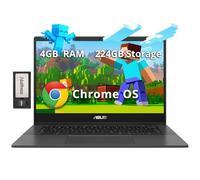 ASUS Chromebook CM1402 Laptop antirreflejos FHD de 14 pulgadas, MediaTek Kompanio 520, 4 GB LPDDR4X, 224 GB de almacenamiento (eMMC de 64 GB + juego de estación de acoplamiento de 160 GB), cámara web