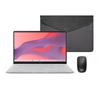 ASUS Chromebook CX1505CTA - Ordenador Portátil 15.6" Full HD (Intel N50, 4GB RAM, 128GB eMMC, ChromeOS) QWERTY Funda y ratón incluidos +3 Meses de Google AI Pro con Gemini Pro y 2TB de Almacenamiento