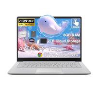 ASUS Chromebook para estudiantes con pantalla táctil FHD de 14 pulgadas, Intel Celeron N4500 (> i3-1115G4), 8 GB de RAM, almacenamiento en la nube de 2 TB, almacenamiento de 160 GB (eMMC de 128 GB +