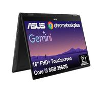 ASUS Chromebook Plus Flip CX5, laptop con pantalla táctil 2 en 1 FHD+ de 16 pulgadas, Intel 6-Core i3-1215U (> i5-1135G7), 8 GB de RAM, SSD de 256 GB, Google AI para estudiantes, hogar, negocios