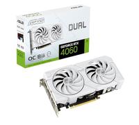ASUS Dual GeForce RTX™ 4060 EVO White OC Edition 8GB GDDR6 (PCIe 4.0, 8GB GDDR6, DLSS 3, HDMI 2.1a, DisplayPort 1.4a, diseño de ventilador Axial-Tech, tecnología 0dB, BIOS dual, tecnología
