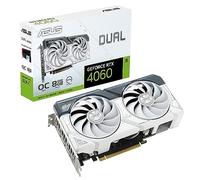ASUS Dual GeForce RTX™ 4060 OC White Edition 8GB GDDR6 (PCIe 4.0, 8GB GDDR6, DLSS 3, HDMI 2.1a, DisplayPort 1.4a, diseño de 2.5 ranuras, diseño de ventilador de tecnología axial, tecnología 0dB y más)