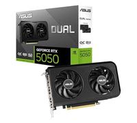ASUS Dual GeForce RTX 5050 8GB GDDR6 OC Edition (PCIe 5.0, 8GB GDDR6, DLSS 4, HDMI 2.1b, DisplayPort 2.1b, 2 Ranuras, diseño de Ventilador de tecnología axial, tecnología 0dB, BIOS Dual y más)