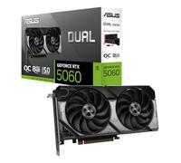 ASUS Dual GeForce RTX 5060 8 GB GDDR7 OC Edition Tarjeta gráfica (PCIe 5.0, 8 GB GDDR7, DLSS 4, HDMI 2.1b, DisplayPort 2.1b, diseño de 2,5 Ranuras, diseño de Ventilador Axial-Tech, tecnología 0dB)