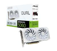 ASUS Dual GeForce RTX 5060 8GB GDDR7 White OC Edition - Tarjeta gráfica para Videojuegos (Nvidia Blackwell y DLSS 4, diseño de 2,5 Ranuras, PCIE 5.0, 1 HDMI 2.1b, 3X DisplayPort 2.1b, Blanco