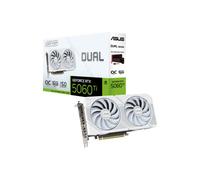ASUS Dual NVIDIA GeForce RTX 5060 Ti 16GB GDDR7 OC White Edition - Tarjeta gráfica (PCIe 5.0, DLSS 4, HDMI 2.1b, DisplayPort 2.1b, 2.5-Slot, Ventiladores axiales, Tecnología 0dB, Dual BIOS)