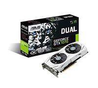 ASUS DUAL-GTX1070-O8G - Tarjeta gráfica (Dual, NVIDIA GeForce GTX 1070, 8 GB, GDDR5, HDMI, DVI, DP) Color Blanco