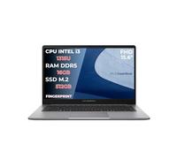ASUS Expertbook P1, PC portátil, Notebook i3-1315U, 16 GB RAM DDR5, 512 GB SSD PCIex 4.0, pantalla 15.6 FHD, ordenador portátil, portátil con huella dactilar, teclado italiano - Listo para usar