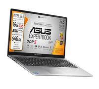 ASUS Expertbook, PC portátil, CPU Intel Core i3 1315U 13Th 6Core, RAM DDR5 16 GB, SSD PCI, Nvme 640 GB, 512 GB + 128 GB, pantalla de 15,6 pulgadas LED FHD, Wi-Fi 6, 4 USB, BT, LAN, Win11, huellas