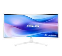 ASUS VU34WCIP-W Monitor Eye-Care WQHD de 34 Pulgadas, 3440x1440, curvatura 1500R, sin Marco, 100 Hz, ionizador de Aire, SmoothMotion, Eye Care Plus, USB-C PD 65 W, Altavoces, sostenibilidad óptima