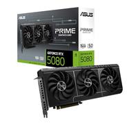 ASUS La Tarjeta gráfica Prime GeForce RTX™ 5080 de 16 GB GDDR7 Lista para SFF (PCIe® 5.0, HDMI®/DP 2.1, 2.5 Ranuras, Ventiladores de tecnología axial, cámara de Vapor, BIOS Dual)