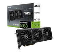 ASUS La Tarjeta gráfica Prime GeForce RTX™ 5080 OC Edition 16GB GDDR7 Lista para SFF (PCIe® 5.0, 16GB GDDR7, HDMI®/DP 2.1, 2.5 Ranuras, Ventiladores de tecnología axial, cámara de Vapor, BIOS Dual)