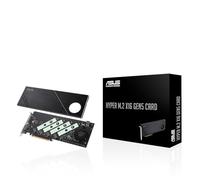 ASUS La Tarjeta Hyper M.2 x16 Gen5 (PCIe 5.0/4.0) admite Cuatro Dispositivos NVMe M.2 (2242/2260/2280/22110) de hasta 512 Gbps para Funciones Raid de Plataforma AMD e Intel®.