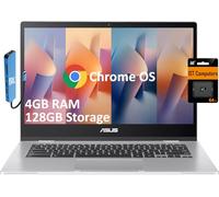 ASUS Laptop Chromebook 14 (14 pulgadas FHD antirreflejante, Intel Celeron N4500, 4 GB de RAM, 128 GB de almacenamiento (64 GB eMMC + tarjeta SD IST de 64 GB)), hogar y estudiante, IST HUB, batería de