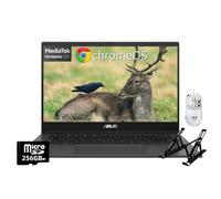 ASUS Laptop Chromebook CM1402 2024, FHD de 14 pulgadas, MediaTek Kompanio 520, 4 GB de RAM, 320 GB de almacenamiento (64 GB eMMC + 256 GB MSD), WiFi 6, lector de tarjetas SD, batería de larga
