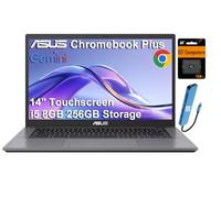 ASUS Laptop Chromebook Plus CX34, pantalla táctil FHD 14 | (128 GB de almacenamiento + tarjeta SD de 128 GB), Intel de 10 núcleos, para empresas, estudiantes, cámara web, hub USB C