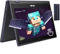 ASUS Laptop con pantalla táctil HD 2 en 1 de 11.6 pulgadas, procesador Intel Celeron N100, 4 GB de RAM 128 GB SSD, estación de acoplamiento de 256 GB 9H, cámara web, Wi-Fi 6, Bluetooth 5.1, HDMI