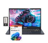 ASUS Laptop ultraligera FHD de 14 pulgadas, Intel Pentium N6000, 4 GB de RAM, 224 GB de almacenamiento (64 GB eMMC + 160 GB de estación de acoplamiento), gráficos Intel UHD, alimentado por IA, listo