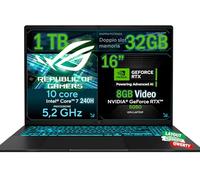 ASUS Ordenador portátil Gaming, CPU Intel Core 7 240H 5,2 GHz, RAM 32 GB DDR5, SSD 1TB NVMe, Nvidia GeForce RTX 5050 8 GB, pantalla 16" FHD IPS, WiFi 6E, teclado retroiluminado, Win 11 Pro, portátil