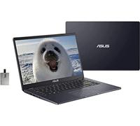 ASUS Ordenador portátil HD 2022 14", procesador Intel Celeron N4020, 4 GB de RAM, Memoria Flash eMMC 64 GB, gráfico 500, cámara Web, Altavoces estéreo, Negro, Windows 11S, Tarjeta USB Snowbell de 32