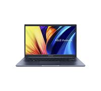 ASUS- Portátil delgado VivoBook 14, pantalla FHD de 14", CPU Intel Core i3-1215U, gráficos Intel UHD, RAM DDR4 de 4 GB, SSD de 128 GB, sensor de huellas dactilares, Windows 11 Home, azul silencioso, F