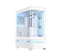 ASUS Prime AP304 - Carcasa de Cristal Templado para PC ARGB ATX, Color Blanco, 4 Ventiladores ARGB
