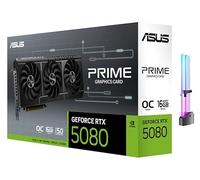 ASUS Prime GeForce RTX 5080 OC Edition - Tarjeta gráfica de triple ventilador, 16 GB GDDR7, 1827 AI Tops, núcleos tensor de 5ª generación, DLSS 4, PCIe 5.0, DP 2.1b x3, HDMI 2.1b, con soporte para GPU