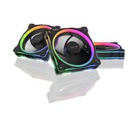 ASUS Prime MR120 ARGB - Ventilador inverso negro, paquete triple de 28 mm, marco extra grueso, silencioso, refrigeración de alto rendimiento con control PWM, 20 LED ARGB con iluminación de marco de