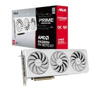 ASUS Prime Radeon RX 9070 XT 16GB GDDR6 White OC Edition - Tarjeta gráfica (PCIe 5.0, HDMI/DP 2.1, diseño de 2,5 Ranuras, Ventiladores Axial-Tech, rodamientos de Bolas Dobles, Dual BIOS, GPU Guard)