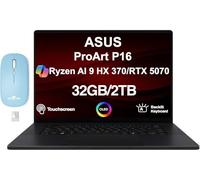 ASUS ProArt P16 - Laptop con tecnología AI de 16 pulgadas, pantalla táctil OLED 4K (AMD Ryzen AI 9 HX 370, 32 GB LPDDR5X, SSD PCIe de 2 TB, GeForce RTX 5070, Copilot+, KB retroiluminado, WiFi 7, Win