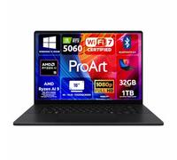 ASUS ProArt P16 OLED H7606WM, 16 pulgadas, 4 K OLED Touch, AMD Ryzen AI 9 HX 370, 32 GB RAM DDR5, NVIDIA RTX 5060, 1 TB SSD, Win 11 Home, Wi-Fi 7, BT5.4