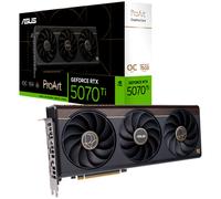 ASUS ProArt - Tarjeta gráfica Nvidia GeForce RTX 5070 Ti OC Edition, 16 GB GDDR7, 256 bits, PCIe 5.0, 2,5 Ranuras, 1 HDMI 2.1, 3 DisplayPort 2.1, USB-C, GPU Tweak III, Negro, PROART-RTX5070TI-O16G