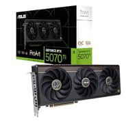 ASUS ProArt - Tarjeta gráfica Nvidia GeForce RTX 5070 Ti OC Edition, 16 GB GDDR7, 256 bits, PCIe 5.0, 2,5 Ranuras, 1 HDMI 2.1, 3 DisplayPort 2.1, USB-C, GPU Tweak III, Negro, PROART-RTX5070TI-O16G