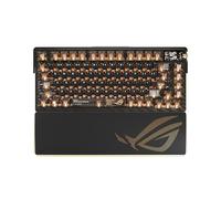 ASUS ROG 20th Edition Azoth Extreme Teclado mecánico inalámbrico 75% TKL, Interruptor Lineal ROG NX Snow V2, chasis de Aluminio, Fibra de Carbono, Pantalla OLED a Color, Chapado en Oro de 24k