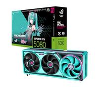 ASUS ROG Astral GeForce RTX 5080 16GB GDDR7 OC Hatsune Miku Edition (PCIe 5.0, 16GB GDDR7, HDMI/DP 2.1, 3.8 Ranuras, diseño de 4 Ventiladores, Ventiladores Axial-Tech, cámara de Vapor patentada