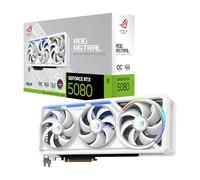 ASUS ROG Astral GeForce RTX 5080 White OC Edition, Tarjeta gráfica Gaming, PCIe 5.0, 16GB GDDR7, HDMI/DP 2.1, 3.8 Ranuras, 4 Ventiladores Axial-Tech, Almohadilla térmica de Cambio de Fase